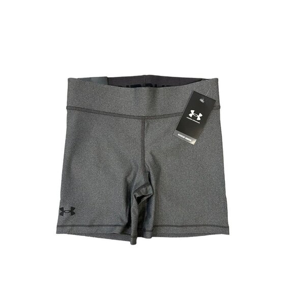 Under Armour Women 5” Charcoal Heather Middy Mid Rise Shorts (1360938) Small - Picture 5 of 11